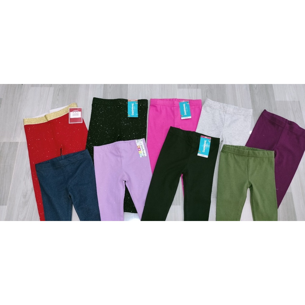 Quần legging bé gái xuất dư xịn cotton mỏng siêu co dãn cho bé 18m-5t