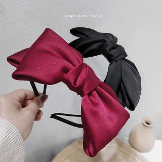 Băng đô cài tóc vải Satin thắt nơ bướm lớn kiểu Hàn Quốc dễ thương