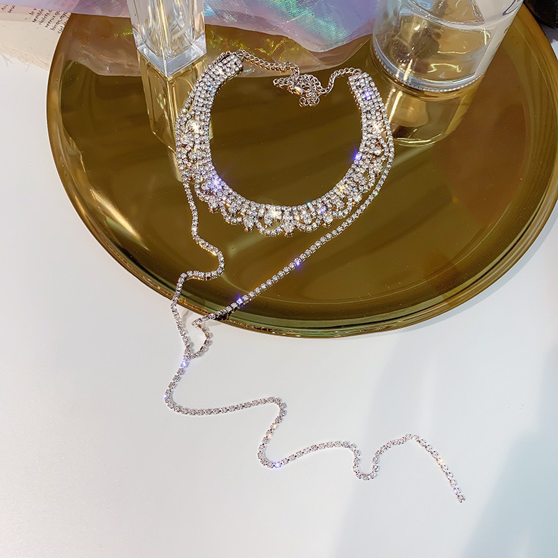 Vòng đá choker dây thả đá