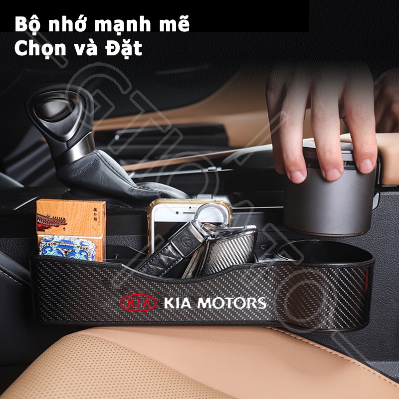 GTIOATO Khay Để Đồ Khe Ghế Ô Tô Khay ĐựNg Đồ Ô Tô Khay Đựng Đồ Đa Năng Cắm Khe Ghế Xe Sợi Carbon Khay Đựng Đồ Khe Ghế Ô Tô Đồ Đa Năng Cắm Khe Ghế Ô Tô Cho KIA Morning Seltos Sonet Carens Soluto Sedona K3 Forte Sorento Rondo Carnival K5 Rio Stonic