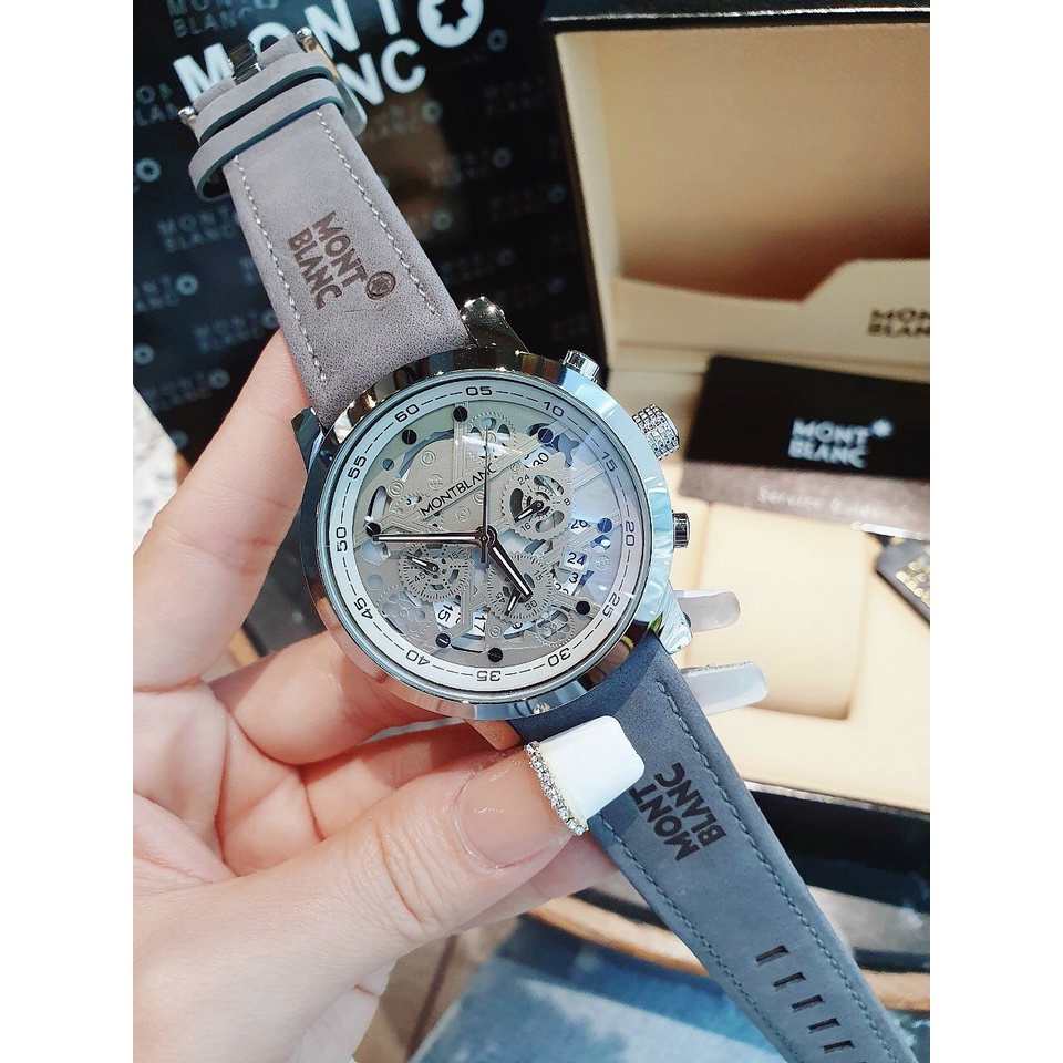 ĐỒNG HỒ NAM MONTBLANC MBB10 CHRONOGRAPH , DÂY DA LỘN , SIZE 44MM