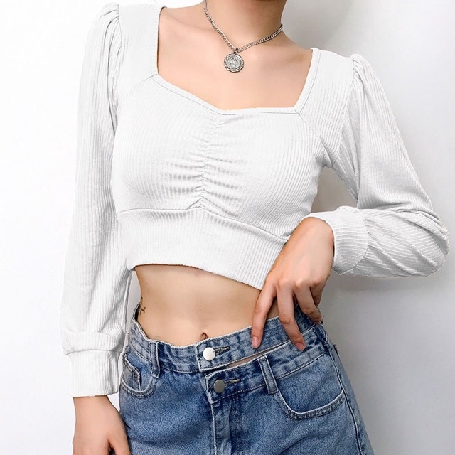 Áo croptop tay dài (tay phồng) al.