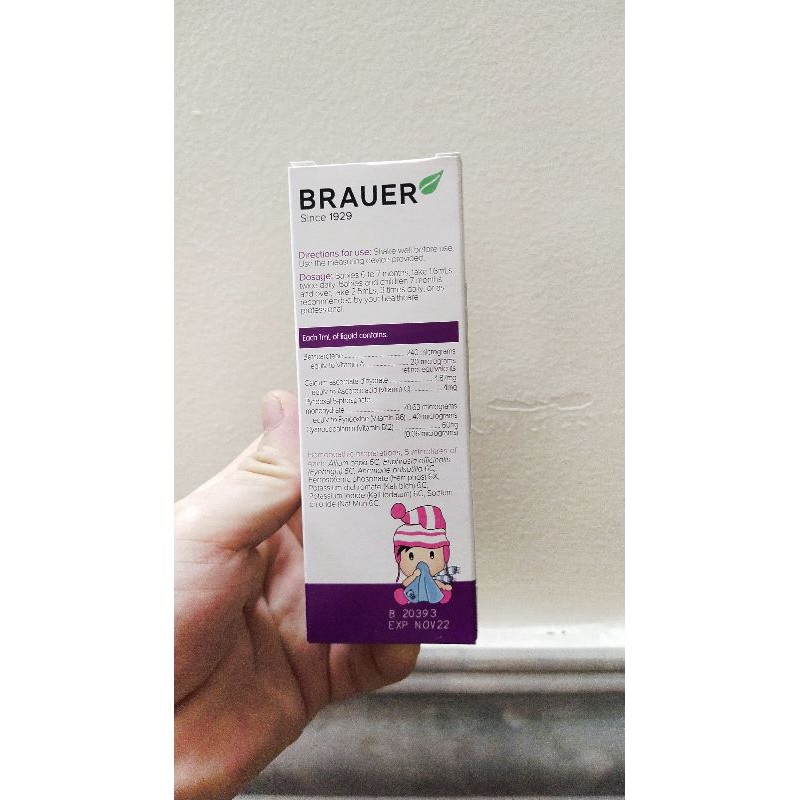 Date 11/2024-Siro Runny Nose Brauer 100ml hỗ trợ trị sổ mũi cho bé từ 6m