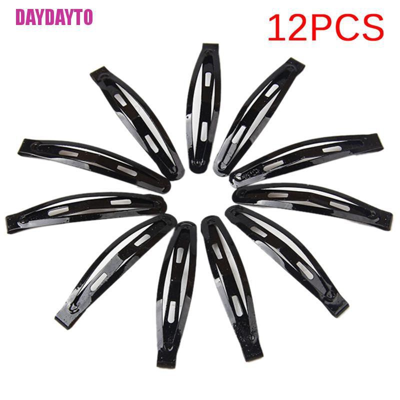 Set 12 Kẹp Tóc Màu Đen Kiểu Dáng Đơn Giản Cho Nữ