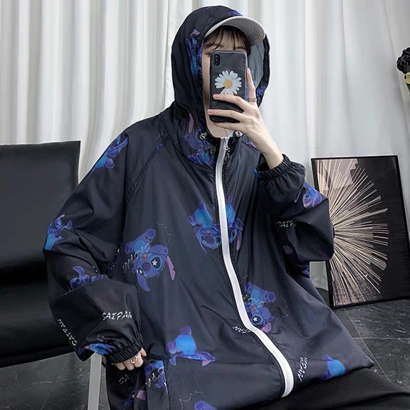 Áo khoác dù unisex form rộng 3D Hoạt Hình, nam nữ ulzzang WIND