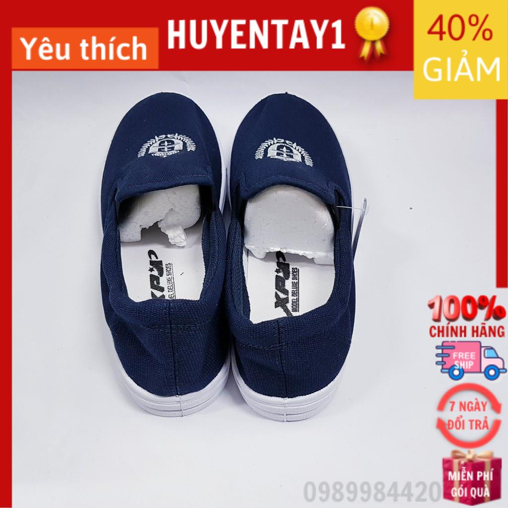 Giày thể dục nam nữ giá rẻ, Giầy lao động, Giầy bata nam nữ 37- 43 màu xanh đậm, kiểu dáng Giầy lười