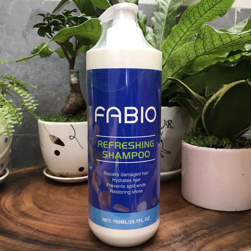 COMBO Dầu gội-xả- Hấp phủ lụa dưỡng chất FABIO Refreshing 760mlx2/500ML