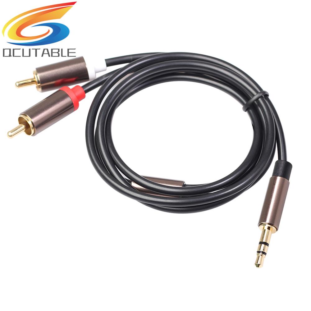 Dây Cáp Âm Thanh Chuyển Đổi Từ Jack 3.5Mm Sang 2 RCA AUX Kích Thước 1/8 inch Sang 2RCA