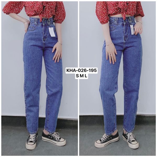 Quần Baggy Jean Nữ Hack Dáng KHA-026| Quần Jean Cạp Cao | Vải Jean Wash Xịn