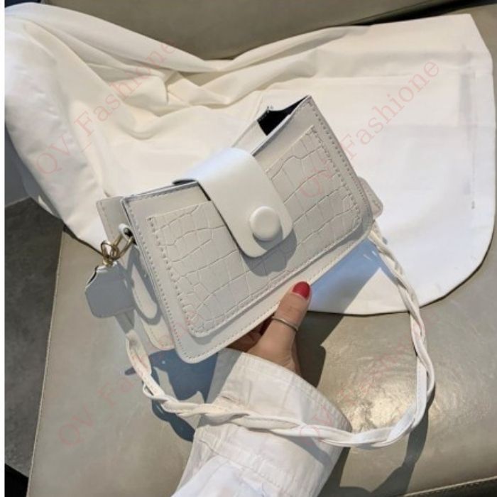 Túi xách nữ da đẹp sang trọng, Túi đeo chéo nữ đi chơi đẹp phối quai da xoắn - QV Fashion