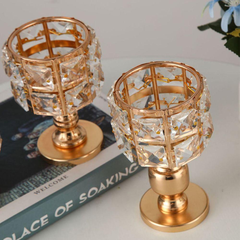 LET Giá Đỡ Nến Pha Lê Để Bàn Trang Trí Tiệc Cưới