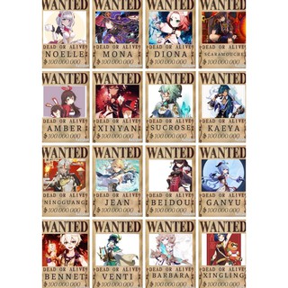 poster wanted truy nã genshin impact