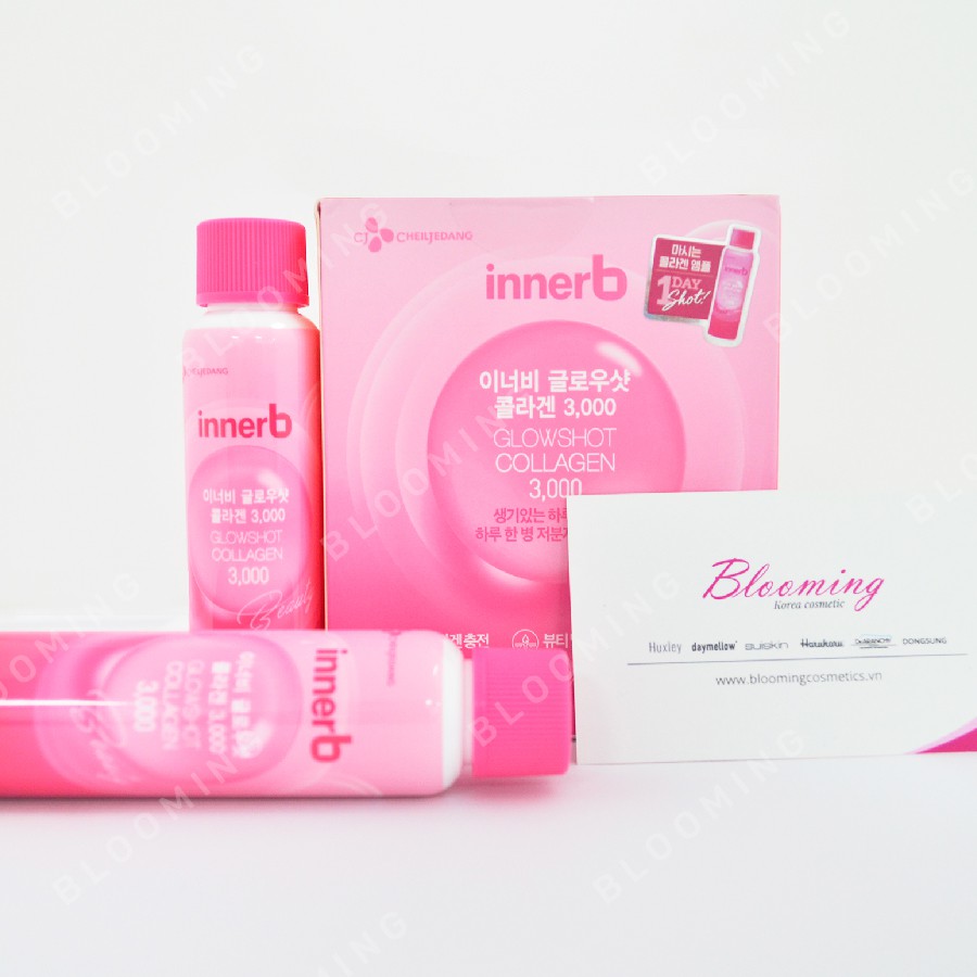 Hộp 6 chai nước uống Collagen Vitamin C sáng da InnerB Glowshot (50mlx6) | Thế Giới Skin Care