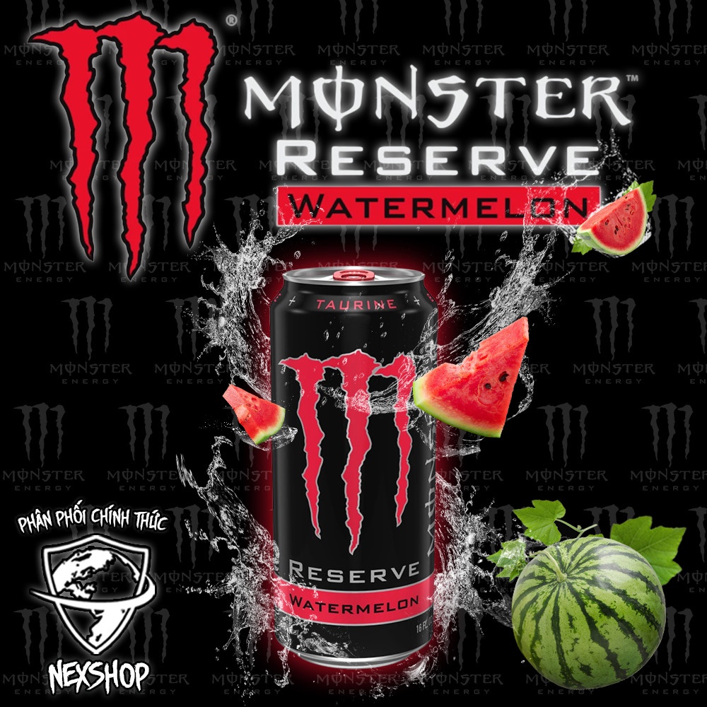 Nước Tăng Lực Monster Energy Reserve Watermelon Đen Đỏ - Vị Dưa Hấu 473ml Mỹ
