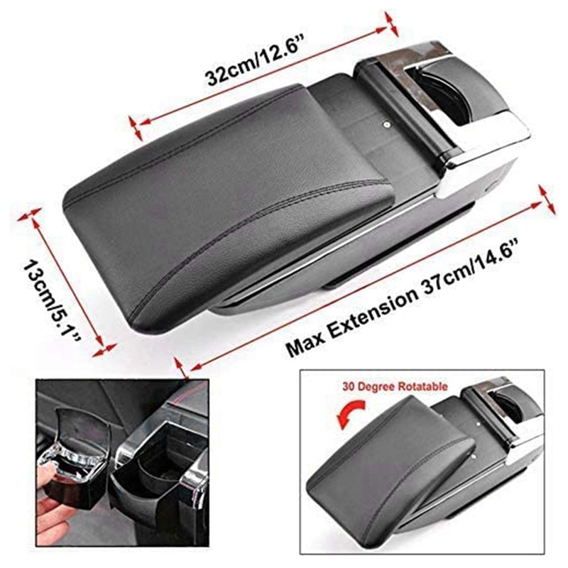 Hộp da PU đựng vật dụng gắn bệ tì tay xe hơi Suzuki Swift 2005-2019