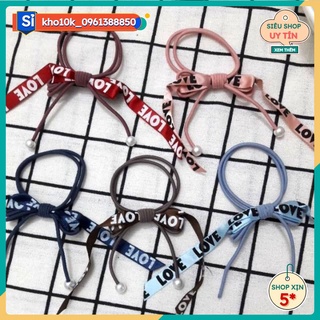 Sỉ 10 buộc tóc in hình chữ love hàn quốc  37k