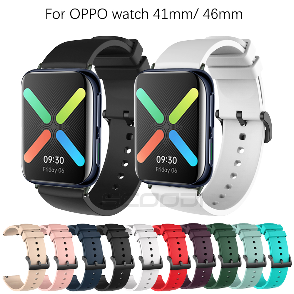 Dây đeo silicon mềm nhiều màu thời trang cho OPPO Watch 2/1 41mm 46mm 42mm