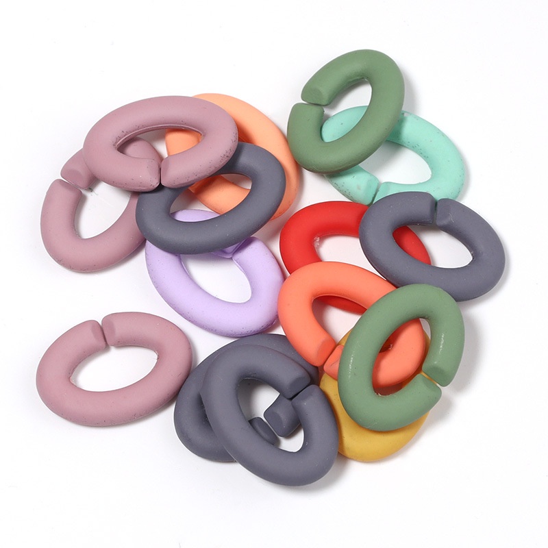 Set 50 Khóa Nhựa Trong Suốt Hình Oval Nhiều Màu Cho Túi Xách Nữ