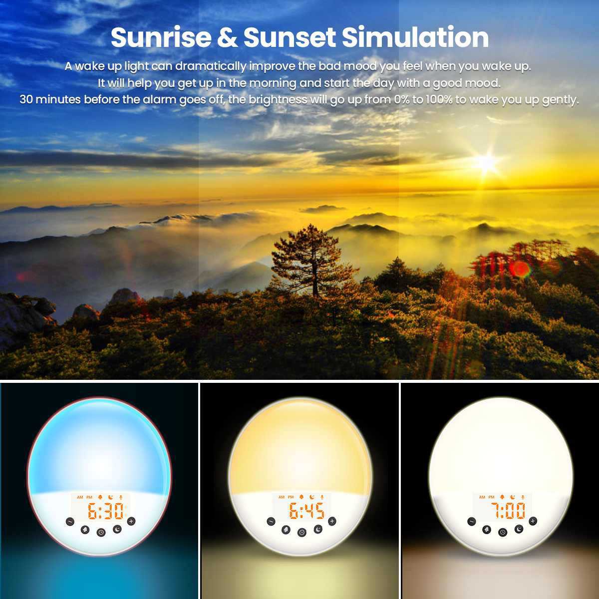 GOOGLE Đồng Hồ Báo Thức Kĩ Thuật Số Có Đèn Led Kết Nối Wifi Fm