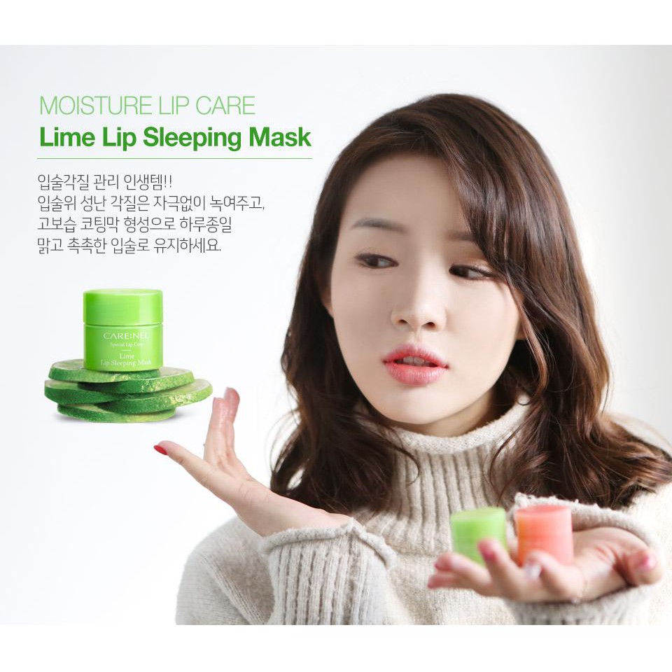 Mặt Nạ Ngủ Dưỡng Ẩm Sâu Cho Môi Care:nel Lip Sleeping Mask - Lime (Hương Chanh)