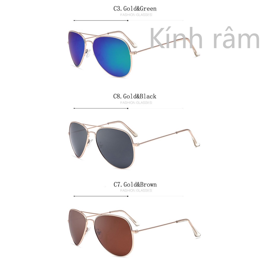 Kính mát phân cực phong cách phi công cá tính cho nam