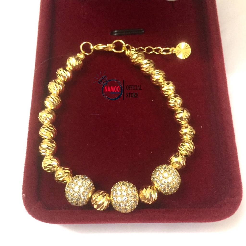 Lắc Tay Bi Đá L670 Có Tăng Đơ Chỉnh Độ Rộng Namoo Jewelry