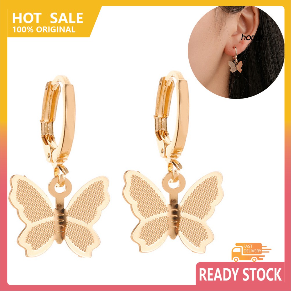 BUTTERFLY Bông Tai Hình Bướm Dáng Dài Thời Trang Dành Cho Nữ