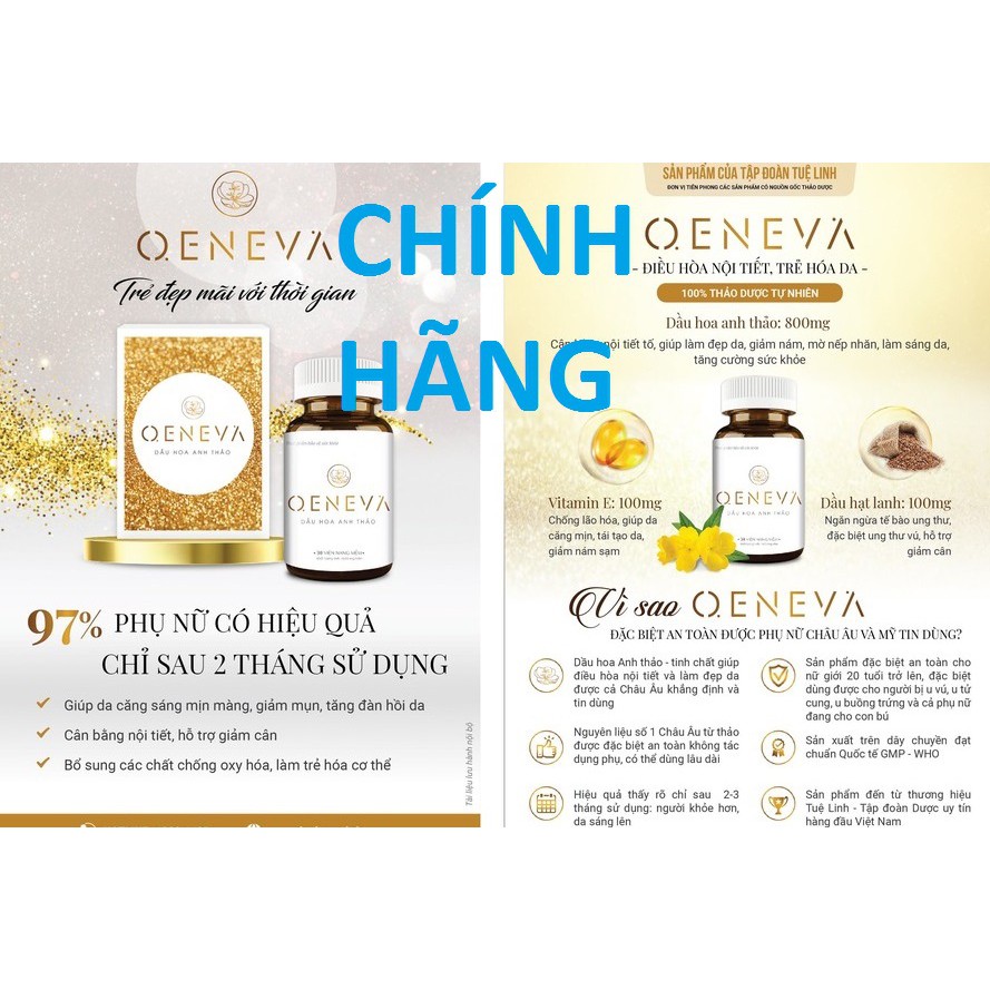 (CHÍNH HÃNG) Viên uống Tinh dầu Hoa Anh Thảo OENEVA, tăng cường nội tiết tố nữ, chống lão hóa, tóc khô xơ, yếu sinh lý