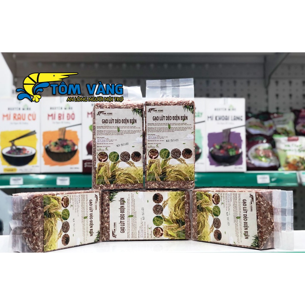 Combo 5kg gạo lứt dẻo Điện Biên (mỗi túi 1kg hút chân không) - tomvangfood