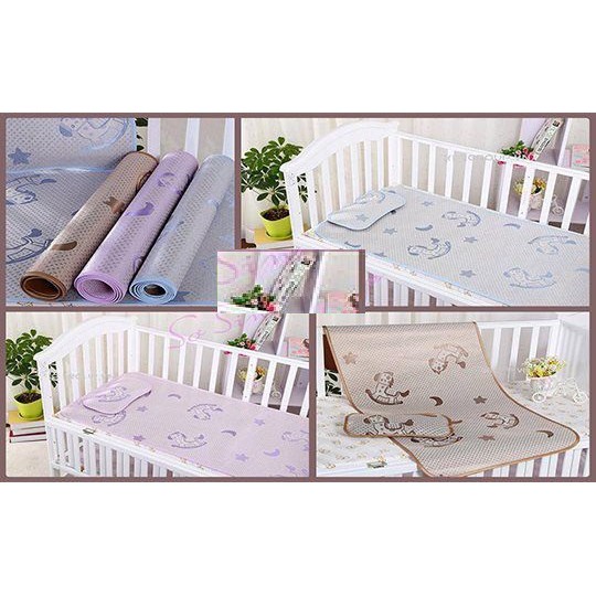 CHIẾU LỤA MÙA HÈ CHO BÉ KÈM GỐI (60CM X 120CM)
