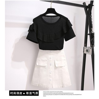 Quần Váy Nữ Phối Cúc Bọc Siêu Đẹp