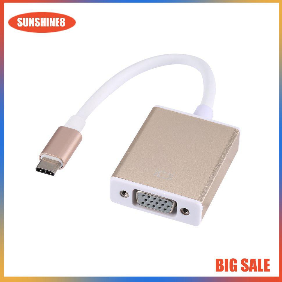 (0504) Usb C Type C Thunderbolt 3 Sang Vga Male To Female Cho Macbook