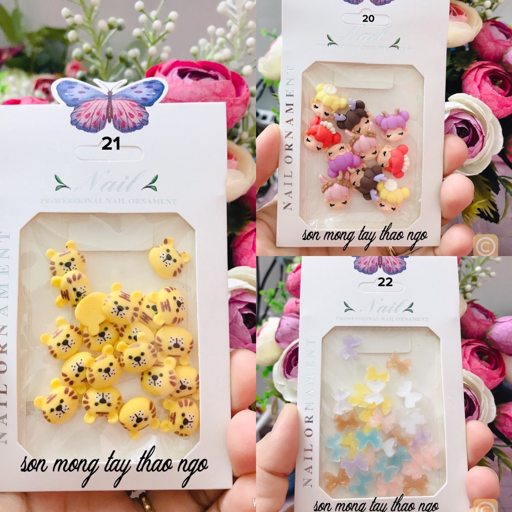 Charm nail, charm hoa, phụ kiện hoa nơ đính móng dành cho nail