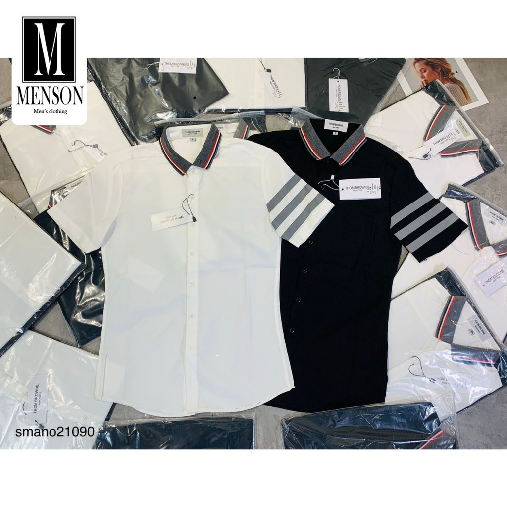 ⭐️SIÊU PHẨM⭐️Áo Sơ Mi Nam THOM Cộc Tay Kẻ Sọc Chất Mát Mùa Hè - Áo Sơ Mi Nam hàng hiệu cao cấp MENSON M6020 | BigBuy360 - bigbuy360.vn