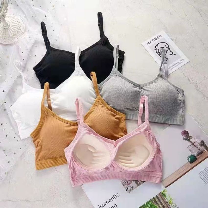 Áo bra nữ kèm mút mỏng nâng đỡ định hình ngực vải cotton thấm hút thoáng mát - B727