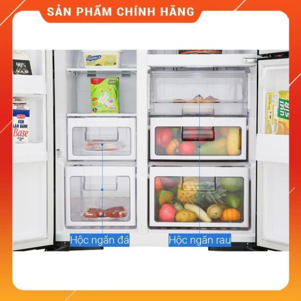 [ FREE SHIP KHU VỰC HÀ NỘI ] Tủ lạnh Hitachi side by side 3 cửa màu đen R-FM800PGV2(GBK) 24/7