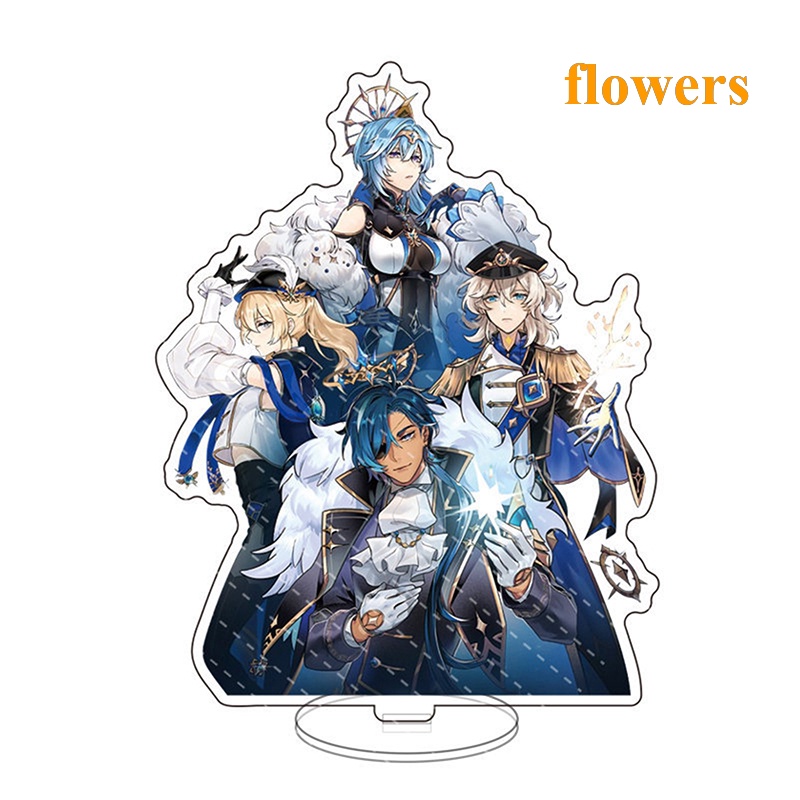Mô Hình Hoa Genshin Va Chạm Đứng Acrylic Xiao Hutao Raiden Shogun Zhongli Trang Trí Bàn Làm Việc
