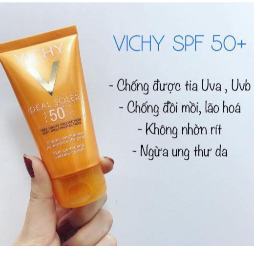 Kem Chống Nắng Vichy Ideal Soleil SPF50 Không Gây Nhờn Rít, Giảm Thâm Nám Da Hiệu Quả (50ml)