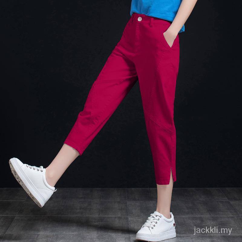 Quần Jeans Lửng Lưng Cao Màu Trắng Plus Size Phong Cách Hàn Quốc Thời Trang Mùa Hè Cho Nữ