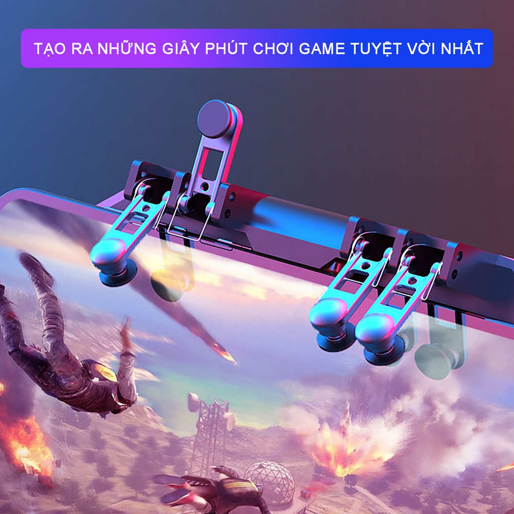 Tay cầm chơi game kèm quạt tản nhiệt sò lạnh SIDOTECH MEMO DL88 thao tác 6 ngón hỗ trợ ghìm tâm chơi PUBG FreeFire COD