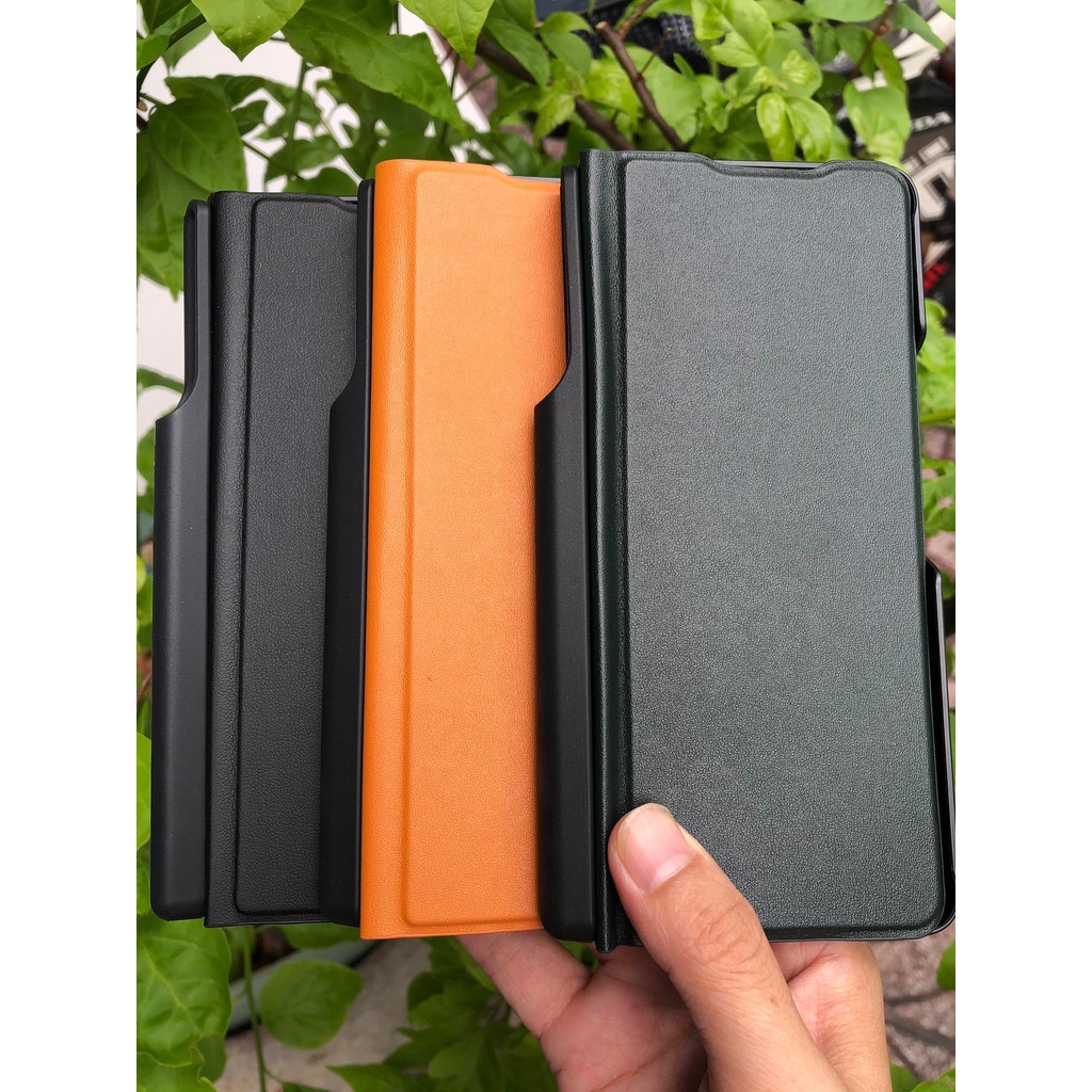 Bao Da Samsung Galaxy Z Fold 3 Dạng Da Trơn Cao Cấp Sang Trọng Có Ngăn Để Bút