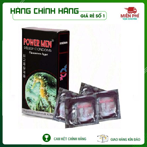 [SALE LỚN][CHÍNH HÃNG ] Bao cao su POWERMEN LONG SHOCK - Cao Cấp Chính Hãng Hàn Quốc - Hộp 12c, Gân Gai_Kéo dài cuộc yêu