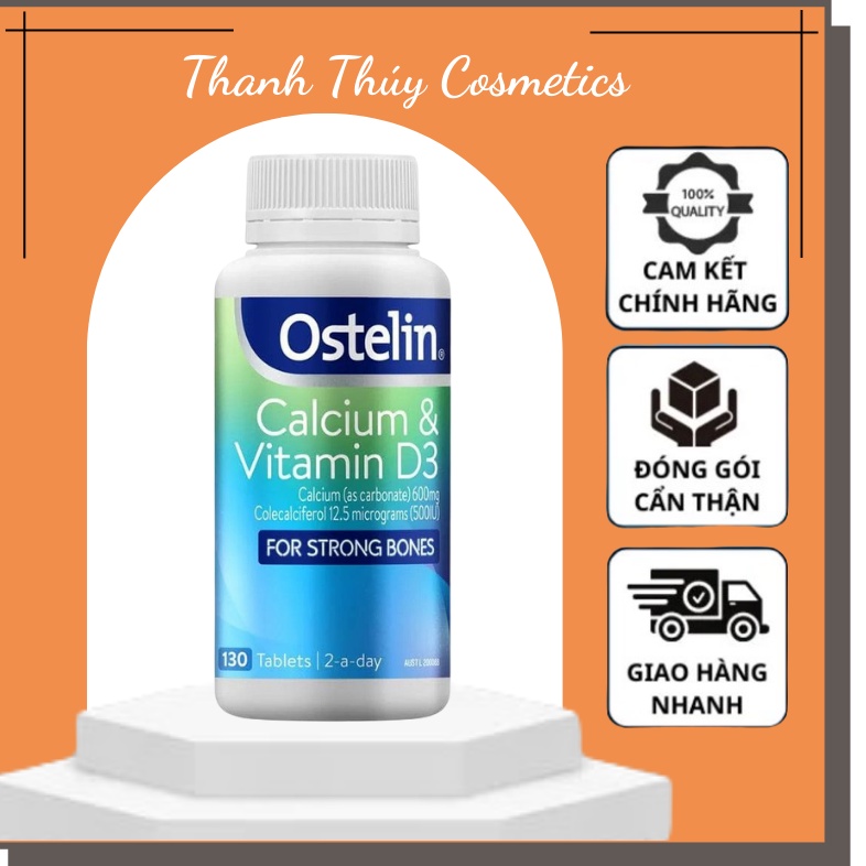 Viên uống canxi ostelin _ Ostelin Calcium & Vitamin D3 của Úc 130