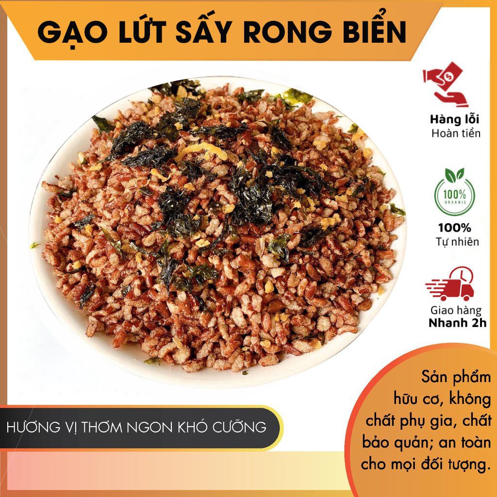 Gạo lứt rong biển Hàn Quốc, Gạo lứt sấy mix rong biển ăn kiêng, giảm cân, sạch &amp; đảm bảo