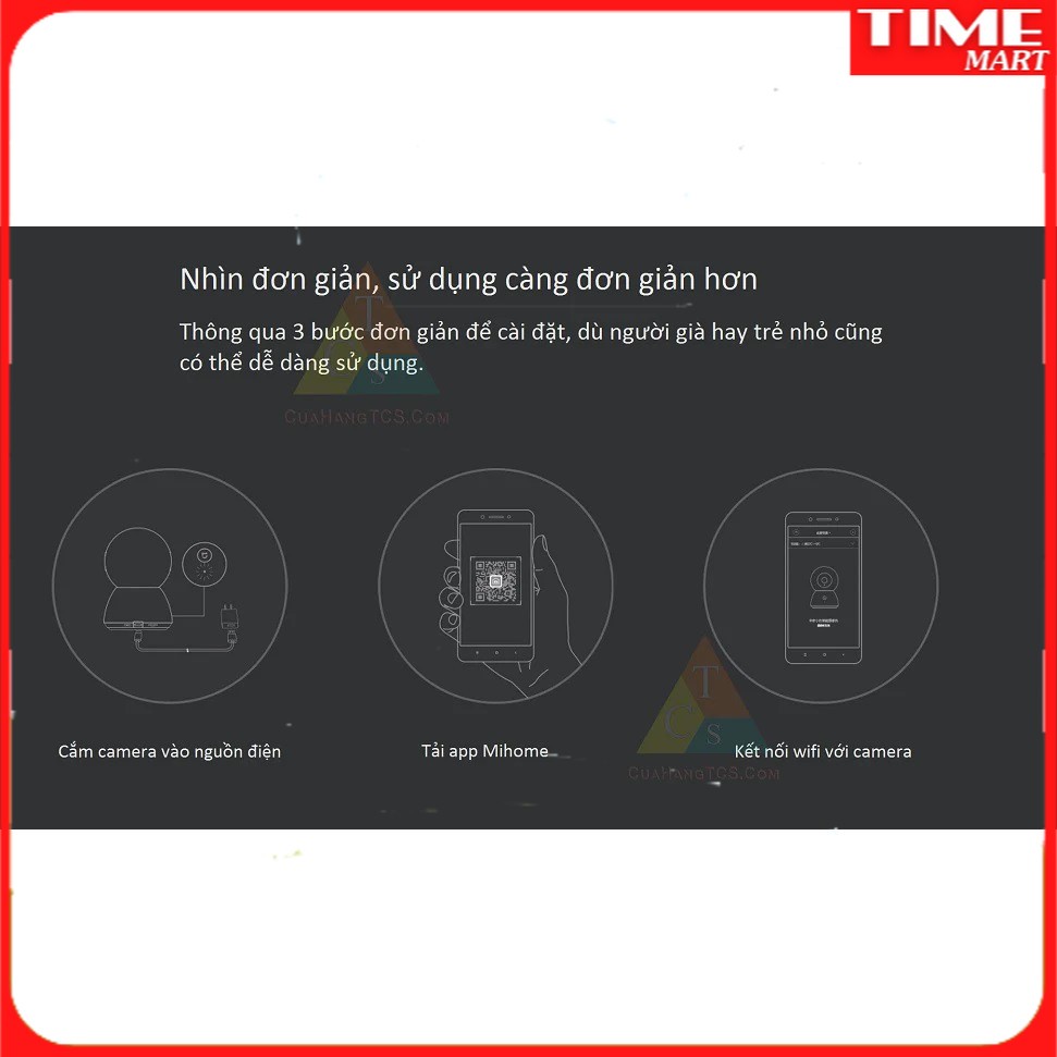 Camera ip giám sát xoay 360 độ 1080p JTSXJ01cm [TIME_MART siêu thị tiện ích gia đình]