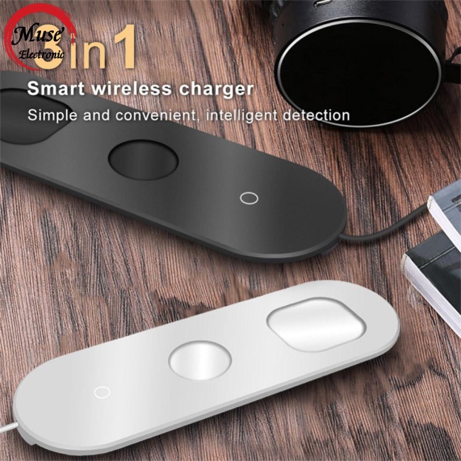 Đế Sạc Nhanh Không Dây 3 Trong 1 Qi Tương Thích Với Iphone 11 X Xs Max Xr Airpods Pro Iwatch