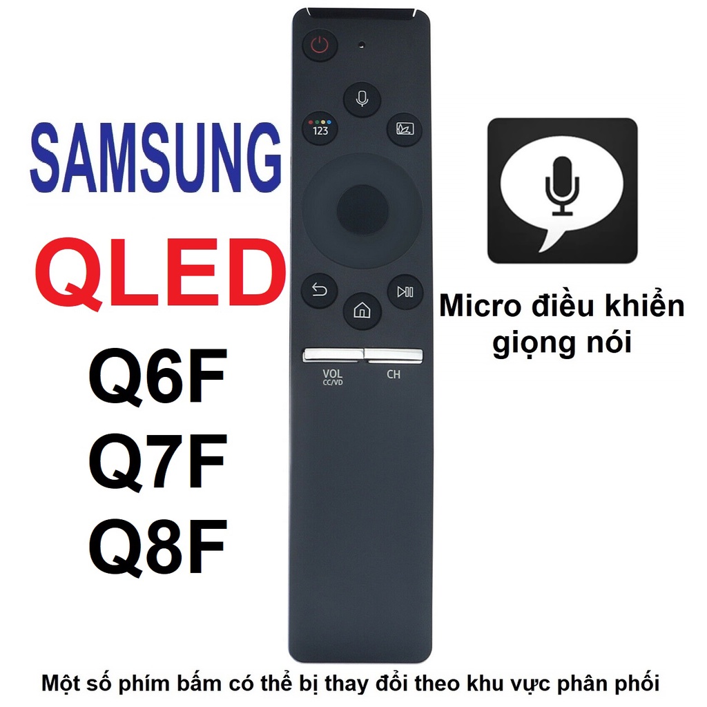 Remote điều khiển tivi SAMSUNG QLED dòng Q6F Q7F Q8F giọng nói micro (Tặng pin - Micro điều khiển giọng nói)