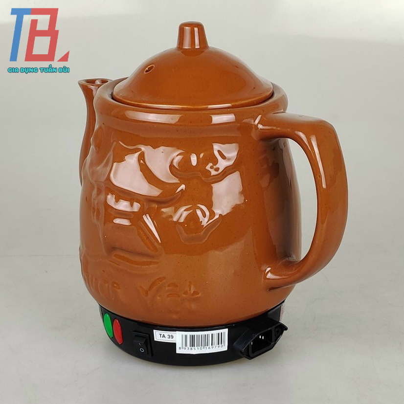 Ấm sắc thuốc bắc Trường An TA39 dung tích 3.5L, 420W, có chuông reo, tặng kèm vòng sứ, màu ngẫu nhiên - Hàng chính hãng