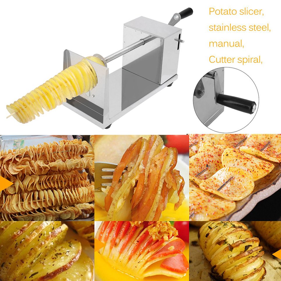 Manual Stainless Steel Twisted Potato Slicer French Fry Vegetable Cutter