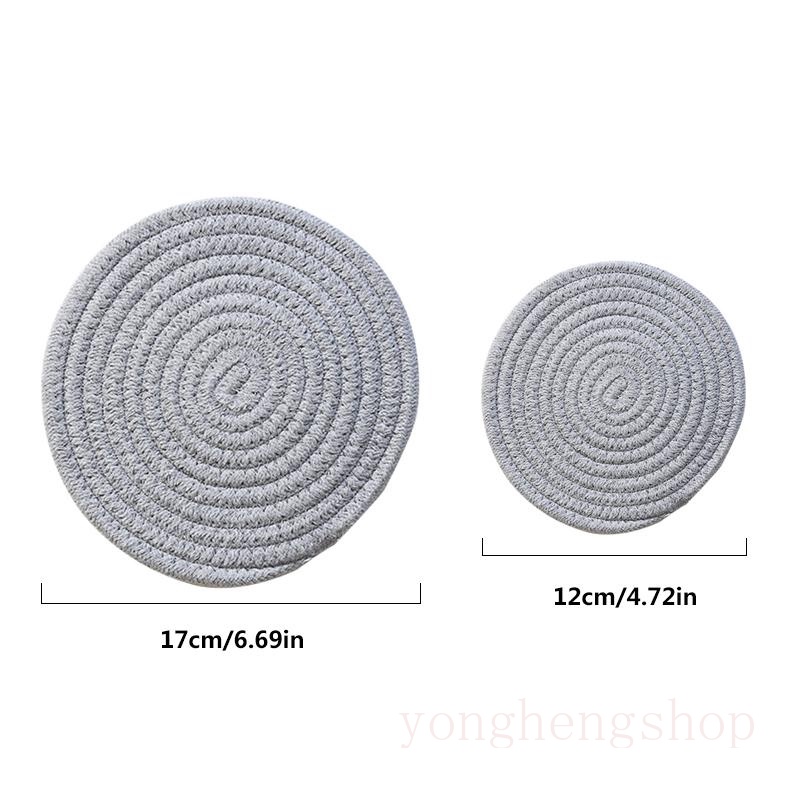 Tấm lót bàn ăn hình tròn bằng Cotton lanh cách nhiệt chống trượt tiện dụng cho nhà bếp